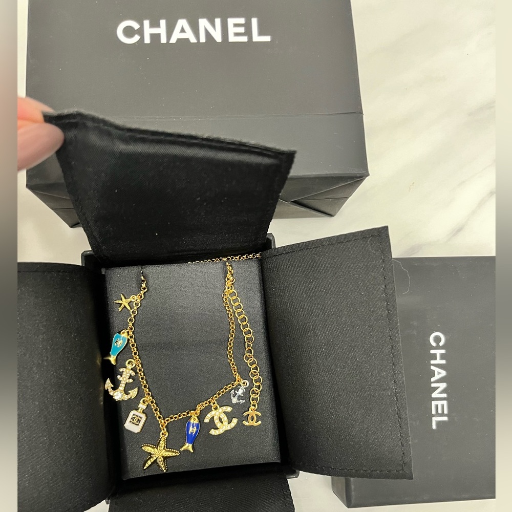 Authentic Chanel Gold Charm Necklace